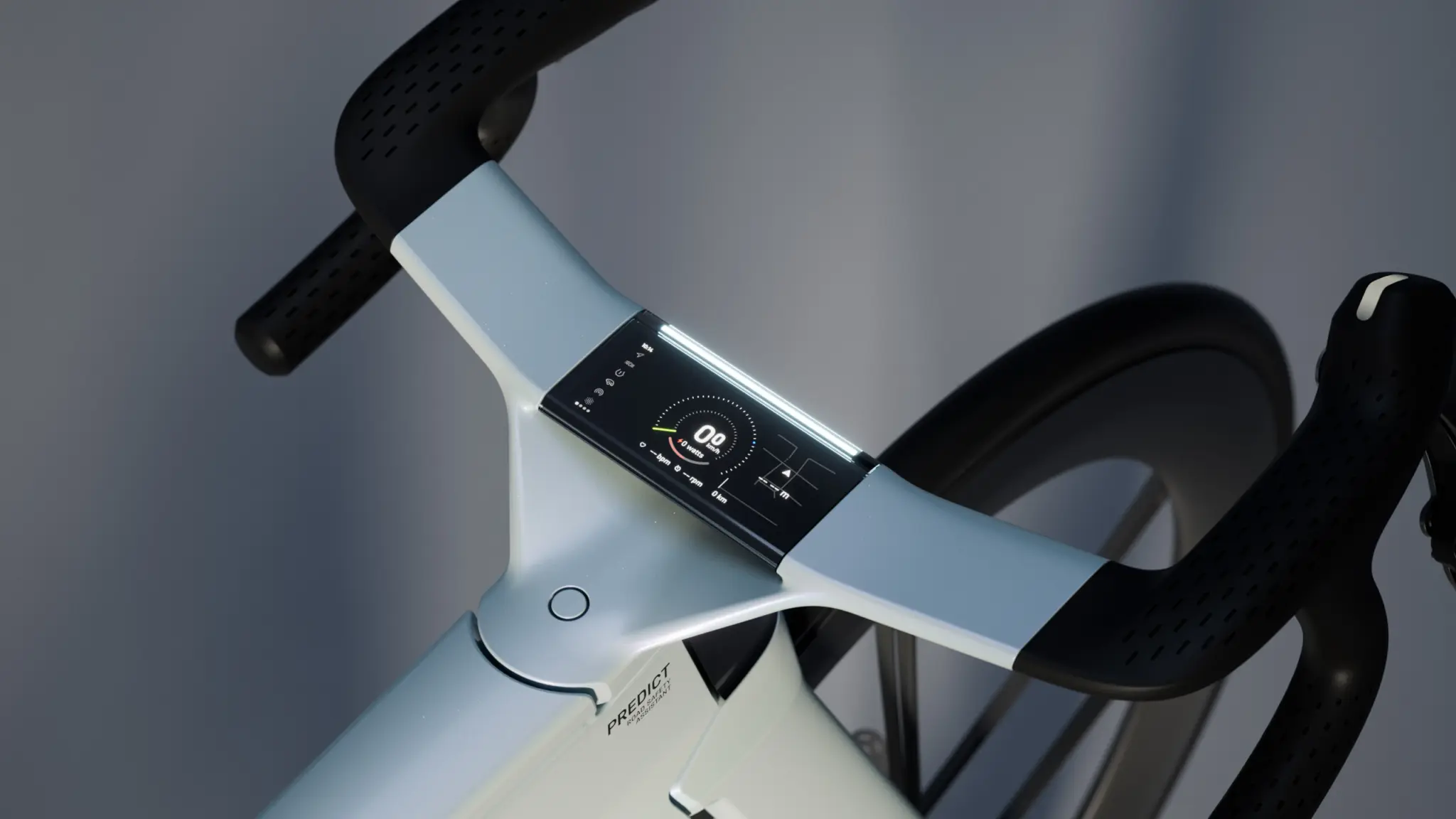 Canyon Predict handlebar screen display showing real-time safety alerts