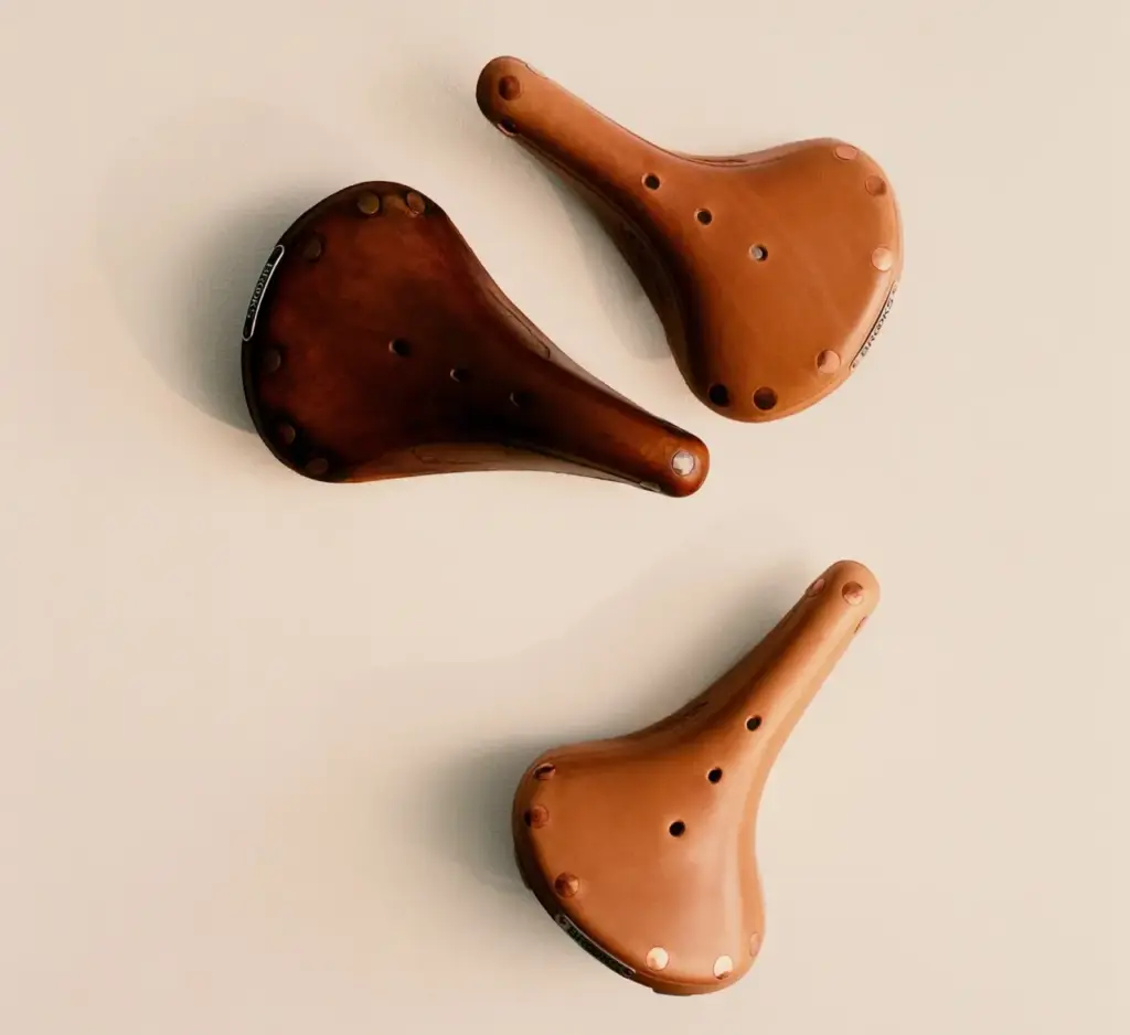 Three Brooks B17 Utmost saddles lined up