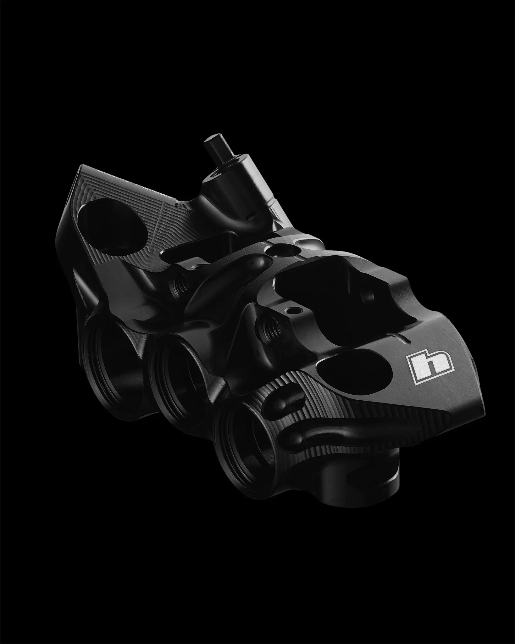 Vue éclatée de l'étrier six pistons du Hope EVO V6Ti