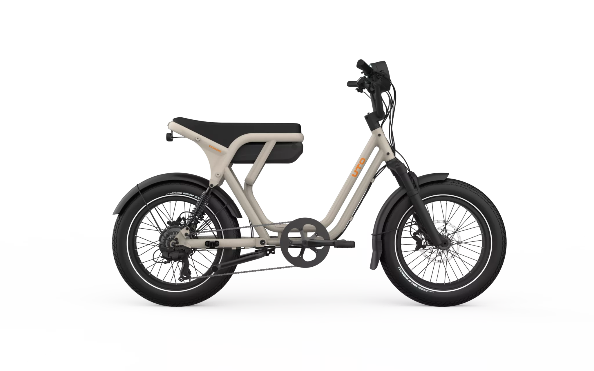 The 720 Wh battery tucked under the saddle of the UTO OG200