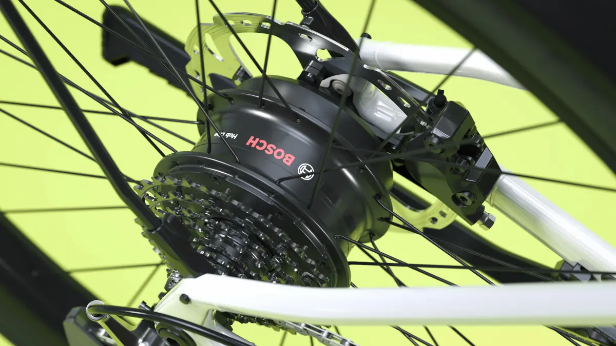 Le moteur moyeu arrière Bosch Hub Line monté sur le Scott Sweep