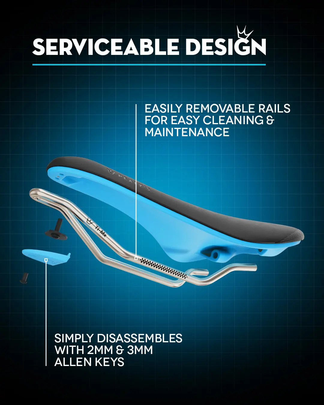 Removing the rails from the Peaty's Monarch saddle