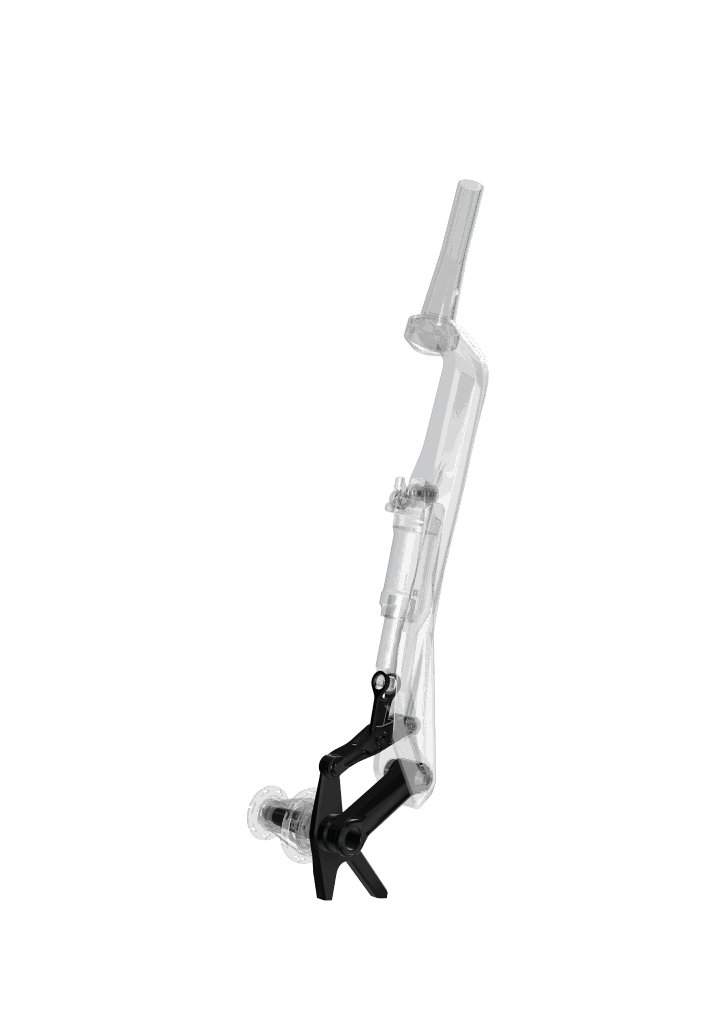 The linkage of the Motion X-Elium, which underpins the anti-dive system