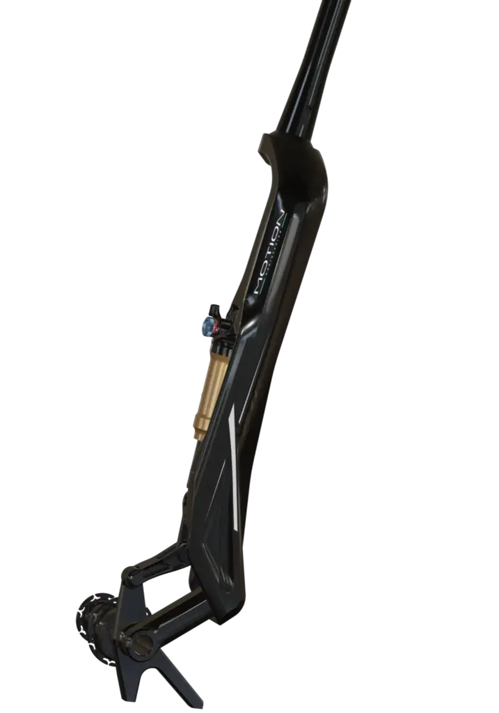 Motion X-Elium: the French single-arm XC fork claims 1.2 kg, at €1,500