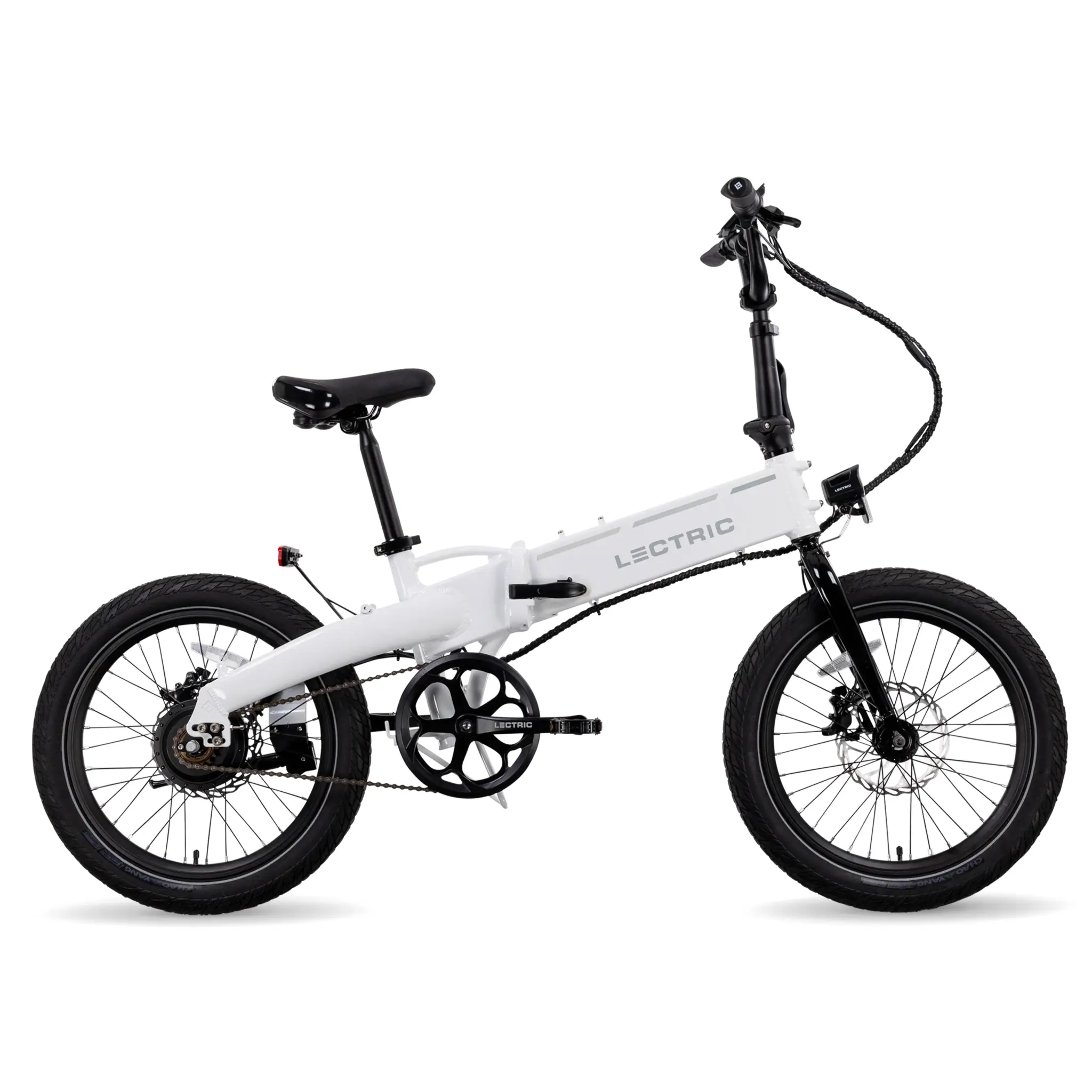 The Lectric XP Lite 2 folding e-bike in white, seen from the side