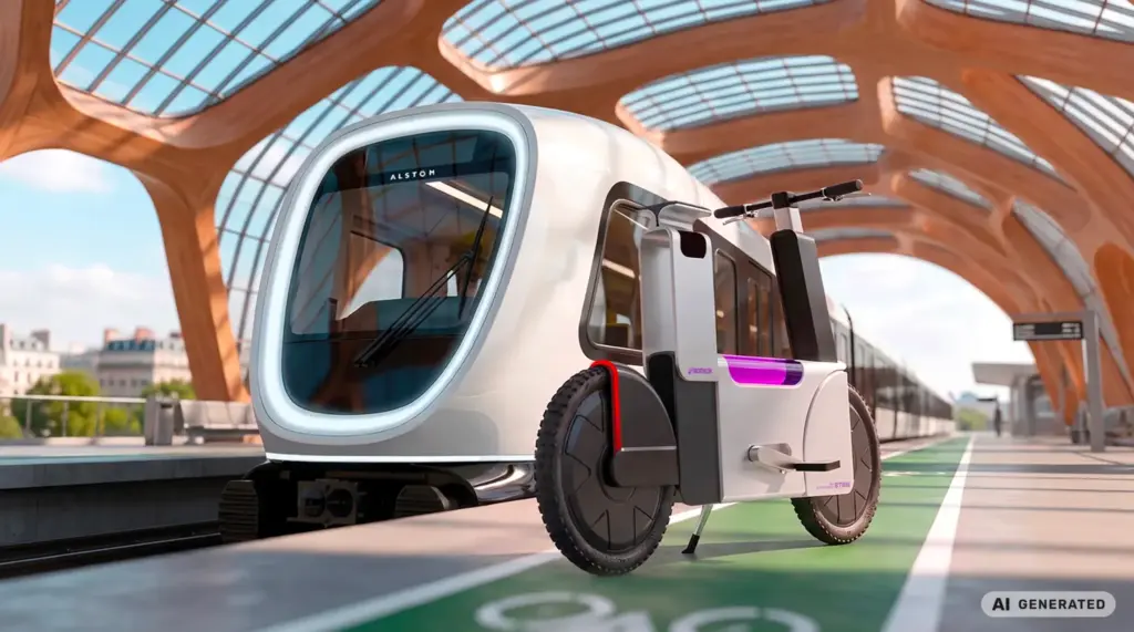 Alstom et Decathlon imaginent un compartiment sécurisé pour le vélo dans le train