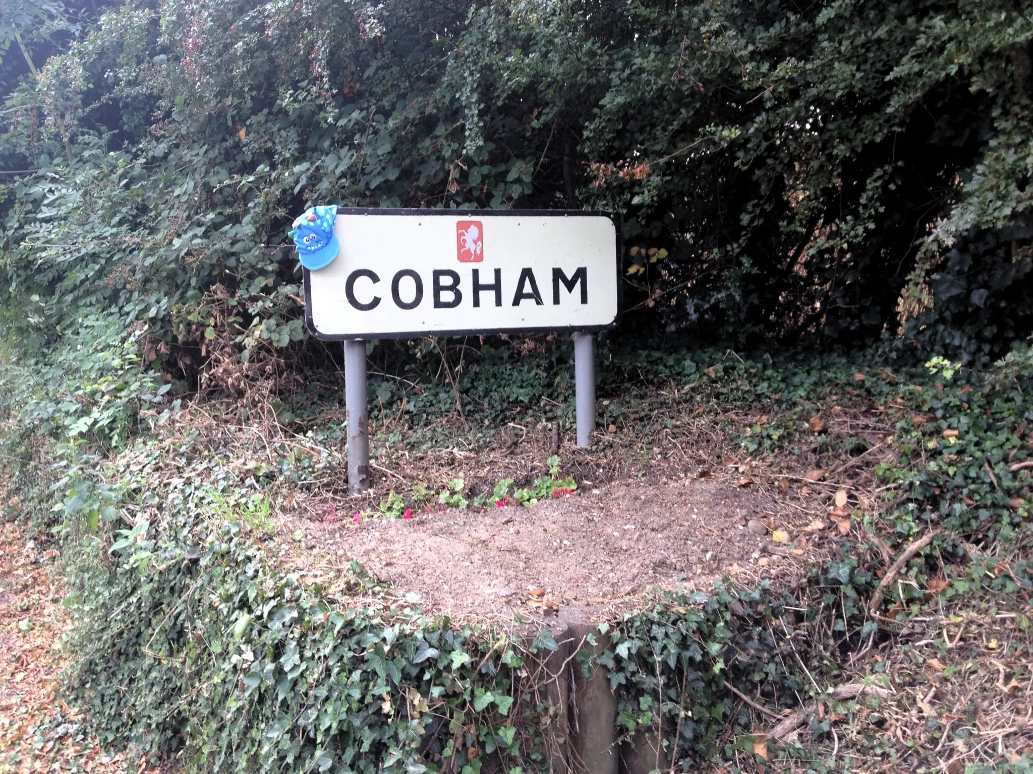 Village sign at the entrance to Cobham, Kent