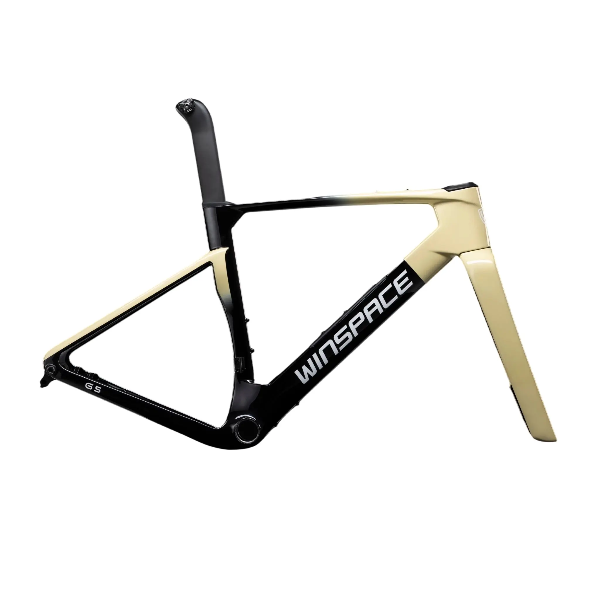 Cadre gravel Winspace G5 en carbone, coloris Dune Fade