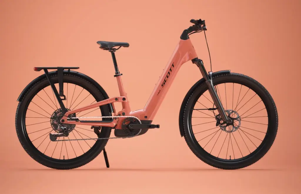Scott E-Ville : un vélo électrique de ville tout-suspendu à cadre bas