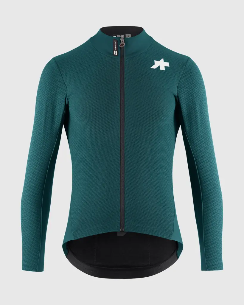 La veste vélo d'hiver Assos Mille GT Winter Jacket S11 EVO bleu pétrole, vue de face