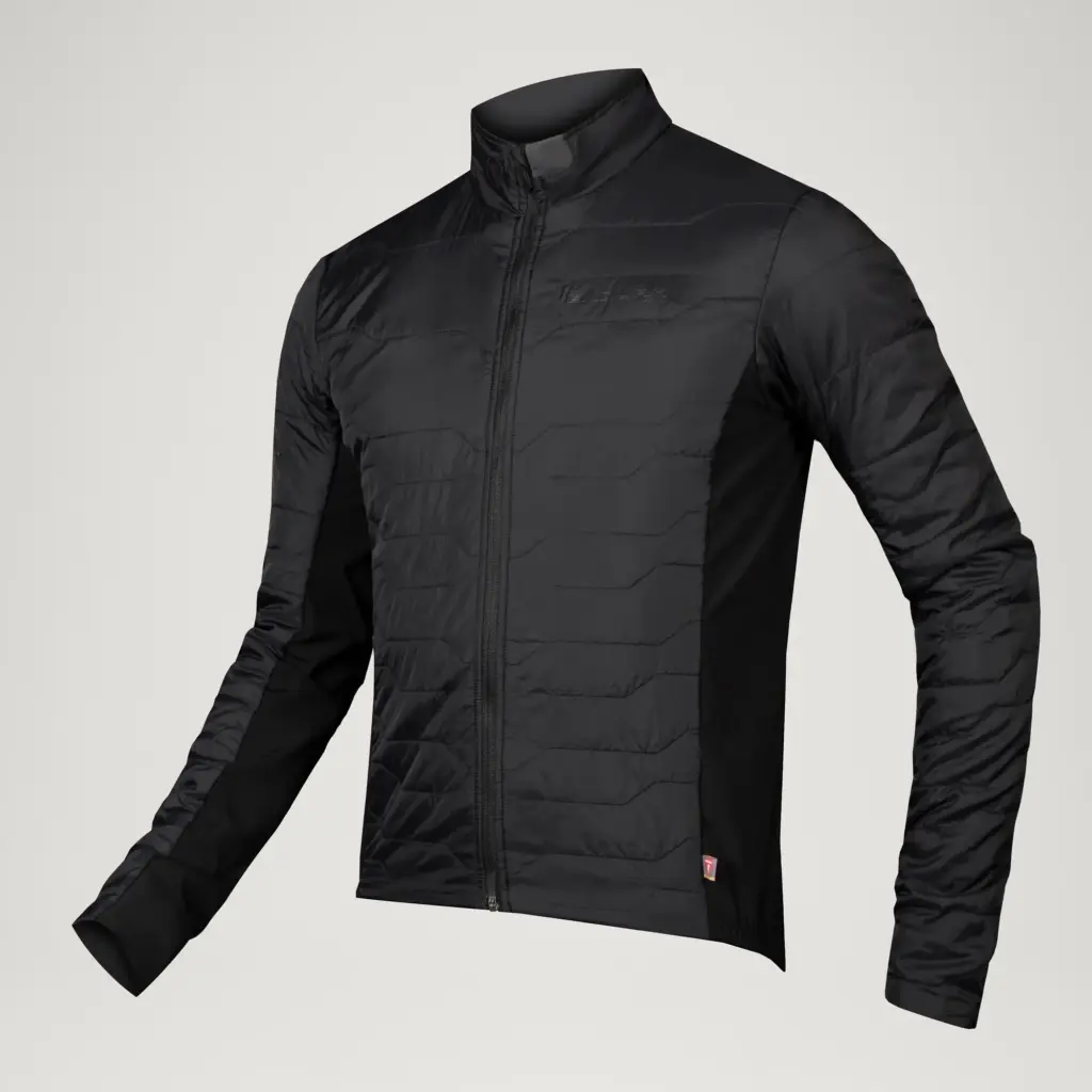 La veste vélo d'hiver matelassée noire Endura Pro SL PrimaLoft, vue de trois quarts