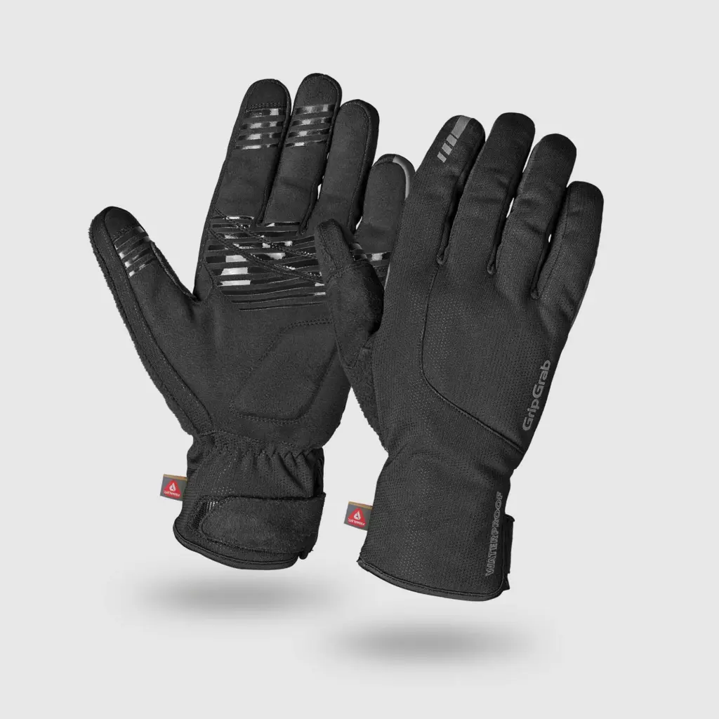 La paire de gants vélo d'hiver GripGrab Polaris 2 noirs, dos et paume