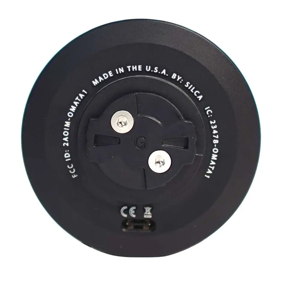 Dos du boîtier Omata gravé Made in the U.S.A. by Silca, avec fixation de support et port USB-C